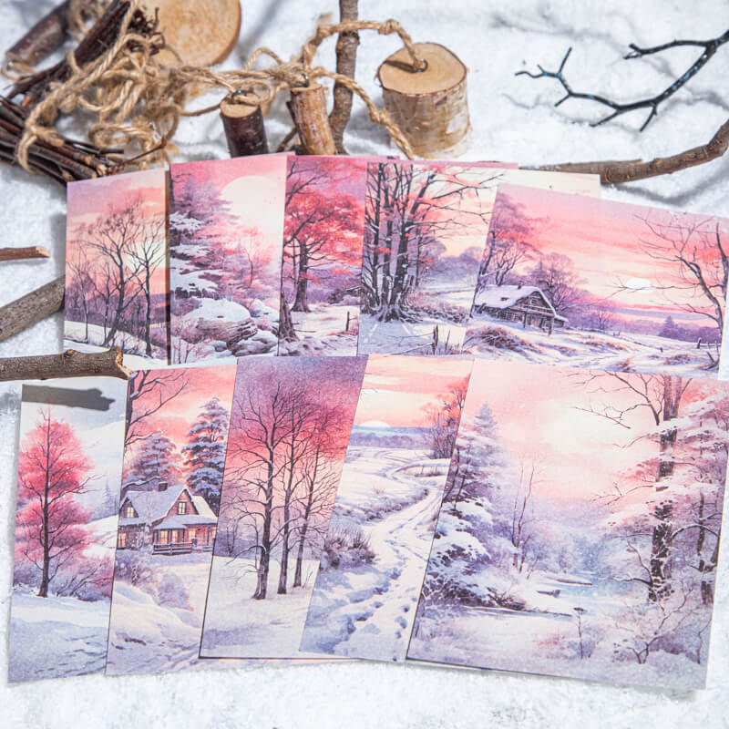 Winter Snow Scene Scrapbooking Paper | 30 PCS